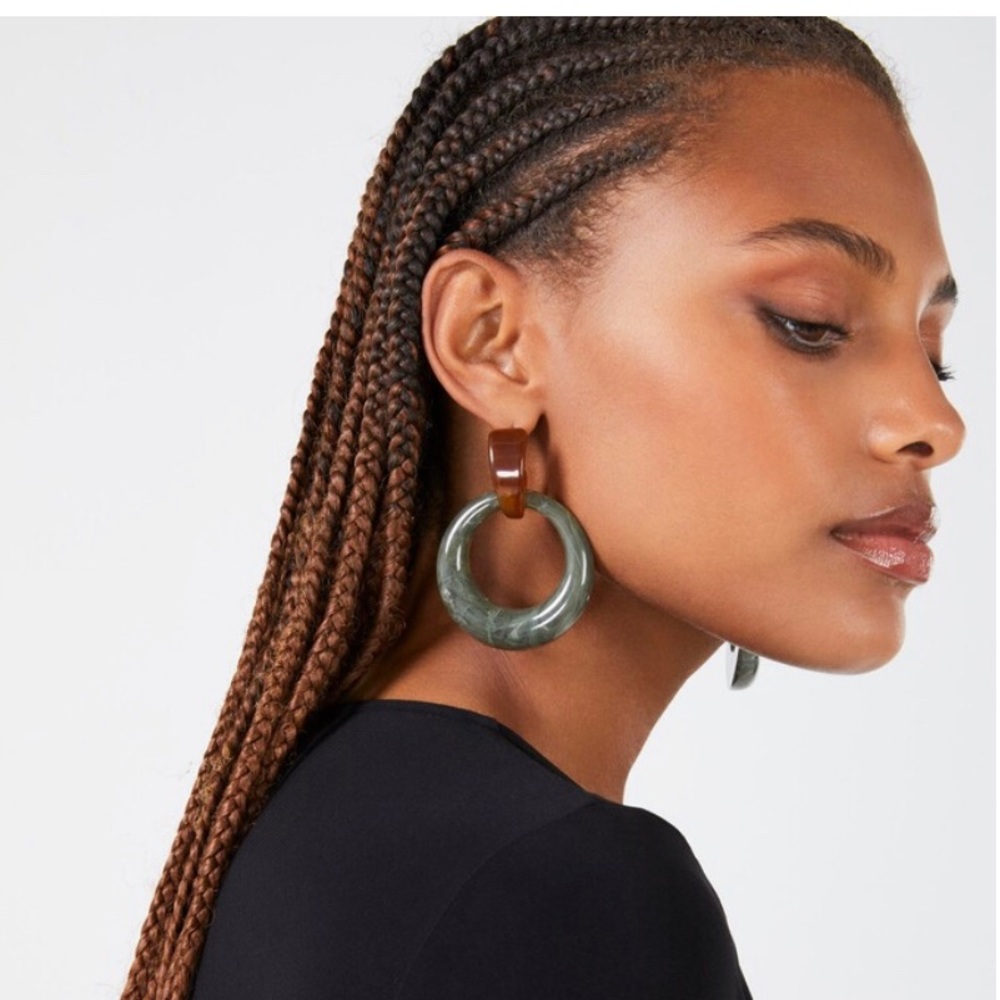 BCBG MaxAzria Green Tortoise Hoops